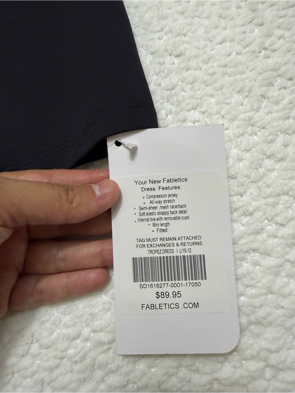 Fabletics Tropez Dress Black Mesh Cut-Out Strappy Back Women’s Size Large NWT - Picture 7 of 13